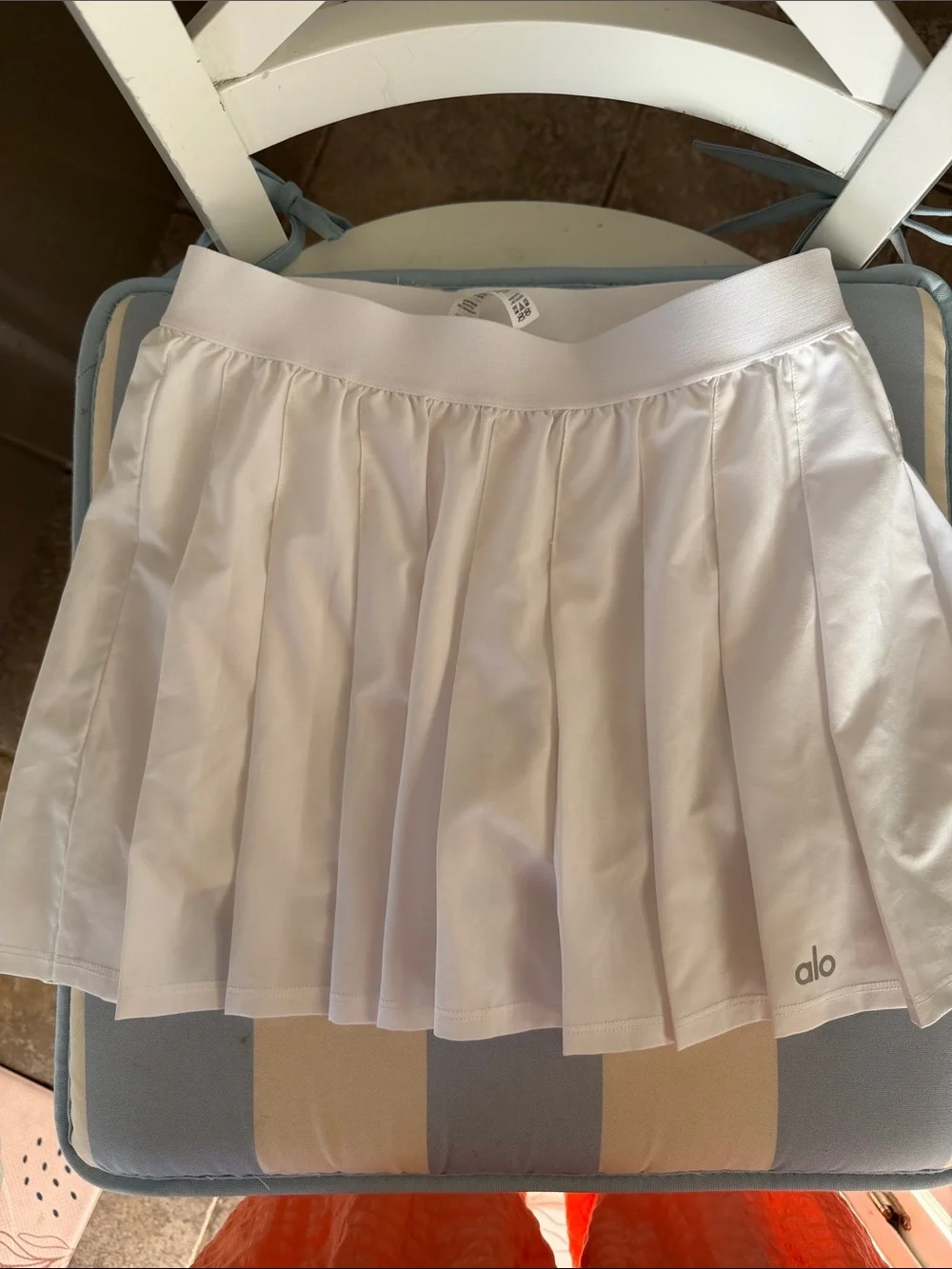 ALO Yoga NEW White Varsity Tennis Skirt